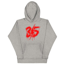 Load image into Gallery viewer, 35 “1st Edition” Scarlet Red Logo Unisex Hoodie
