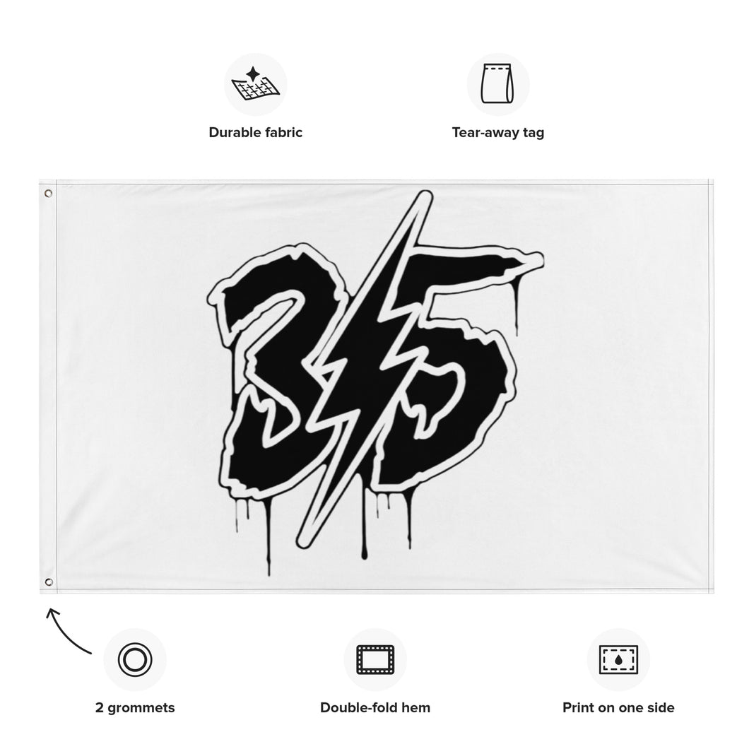 35 Black Logo Flag