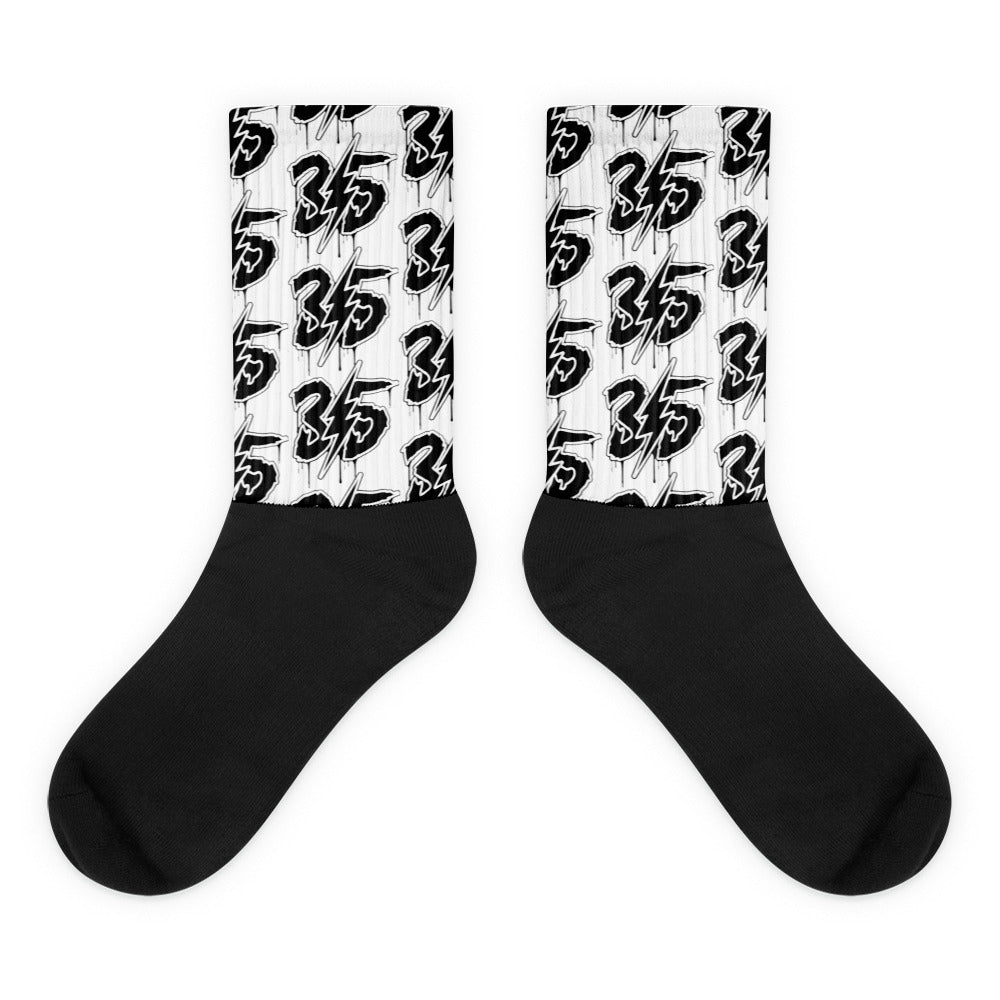 35 Black All Over Logo Socks