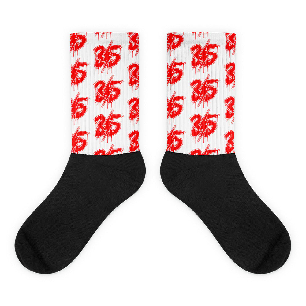 35 Red All Over Logo Socks