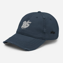 Load image into Gallery viewer, 35 White Logo Distressed Dad Hat
