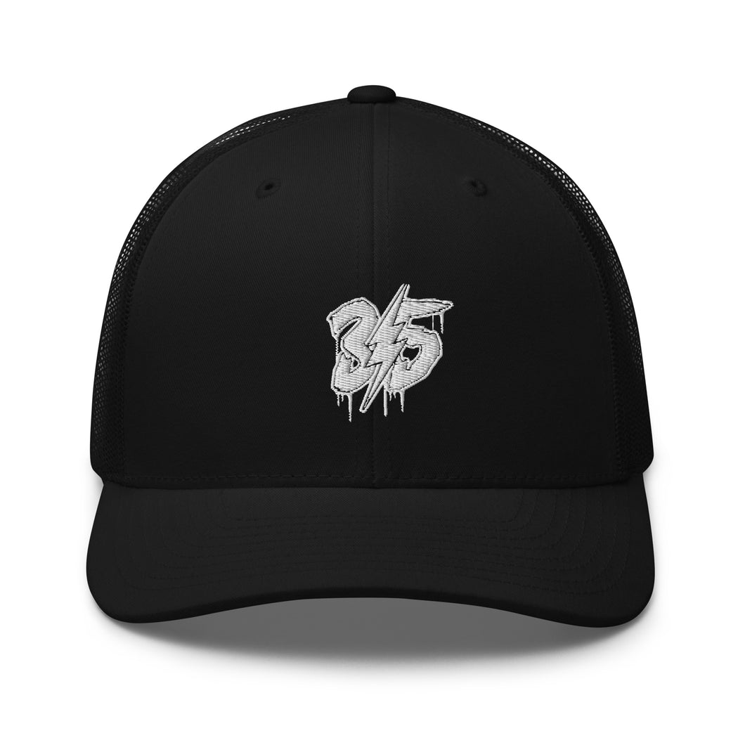 35 White Logo on Trucker Cap