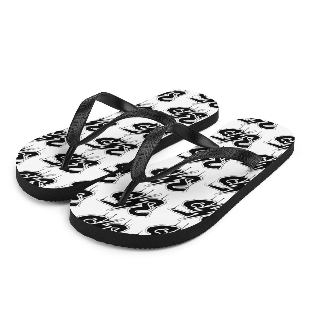 35 Black All Over Logo Flip-Flops